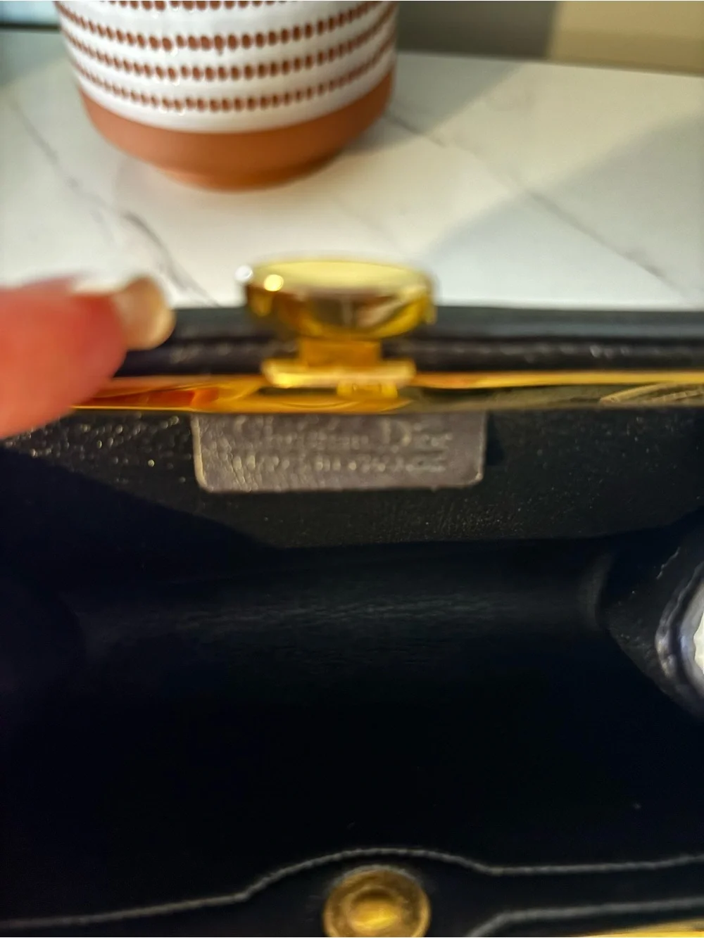 Dior Trotter Kisslock Pouch Black